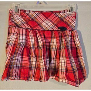 Beeboy Girls Red Plaid Circle Skirt Girls Size 8 Small Short Mini sweet Circle